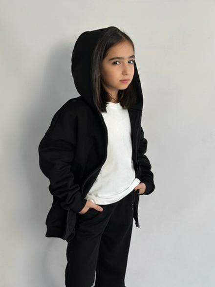 Худи зип Черный