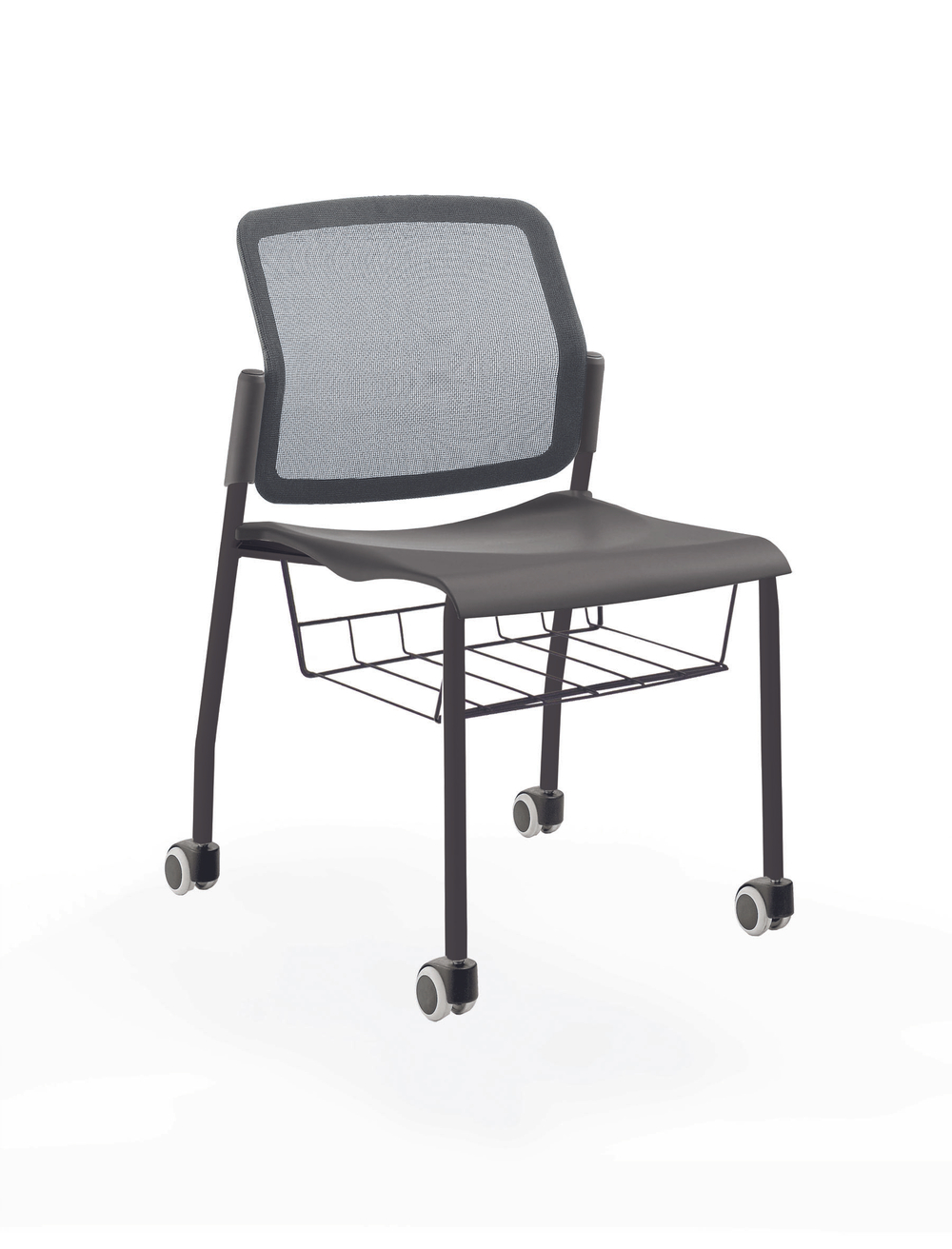 Movie стул со спинкой-сеткой на 4 ногах и колесах