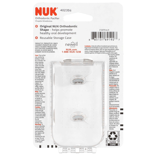 NUK, ортстоматологическая соска, для детей 0–2 месяца, розовая, 2 шт.