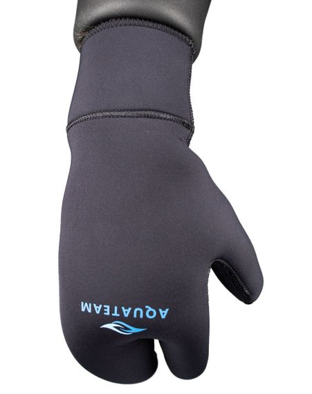 Рукавицы 3х-палые Aquateam Hunter Jako 5 мм нейлон/открытая пора черные