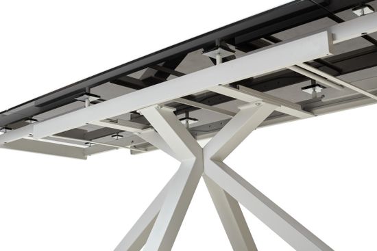 Стол ALTO 160 KL-188 Контрастный мрамор матовый, итальянская керамика/ белый каркас