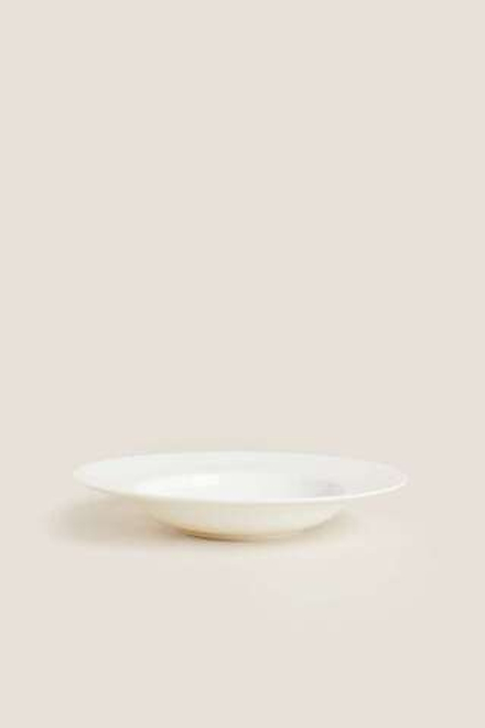 ZARA HOME ТОНКАЯ ФАРФОРОВАЯ ТАРЕЛКА ДЛЯ МАКАРОН, БЕЛЫЙ