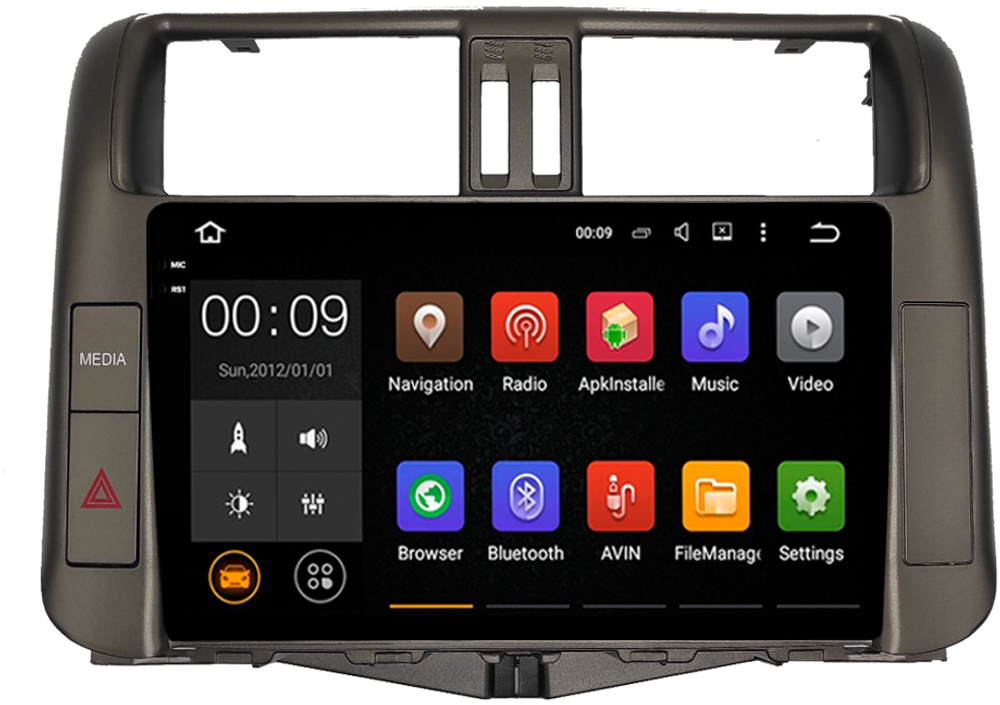 Магнитола для Toyota Land Cruiser Prado 150 2009-2013 (поддержка круг.обзора - опция) - AIROC 2K RX-1114 Android 13, QLed+2K, ТОП процессор, 8/128, CarPlay, SIM-слот