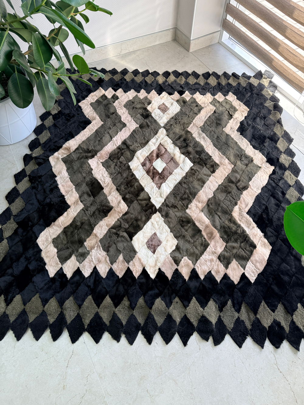 Покрывало меховое ковер из шкуры овчины