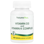 NaturesPlus, комплекс витаминов D3 и К, 90 таблеток