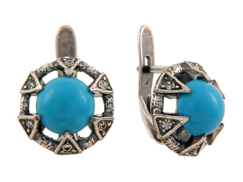 "Каттлея" серьги в серебряном покрытии из коллекции "Орхидея" от Jenavi  с английским замком