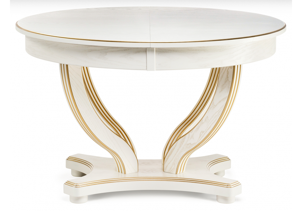 Стол деревянный Woodville Дорсет молочный, золото