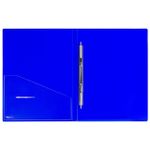 Папка с пружинным cкоросшивателем Brauberg Neon, 700мкм, корешок 16мм с карманом, синяя