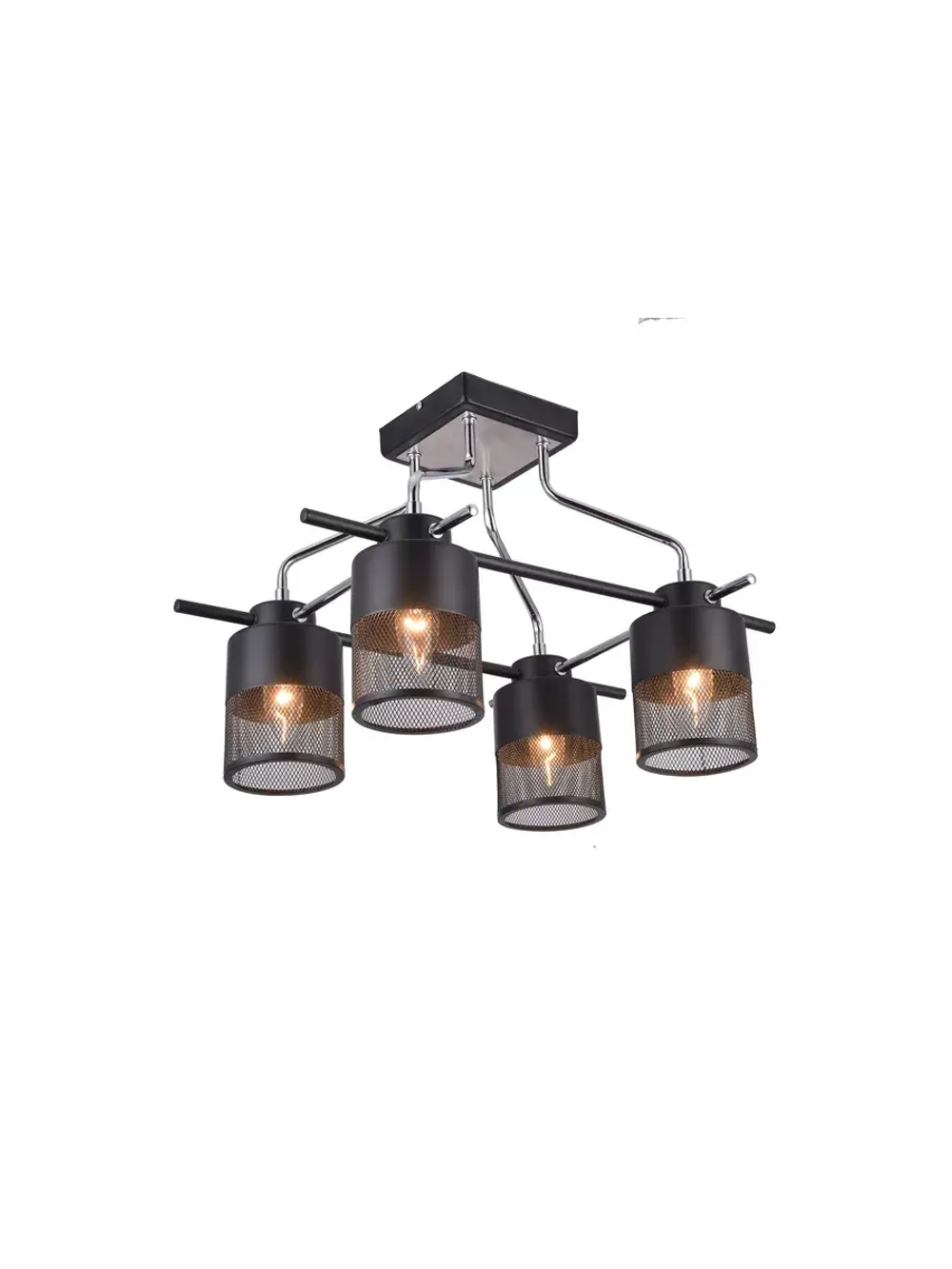 Люстра потолочная MUDI E27*4*60W черный хром