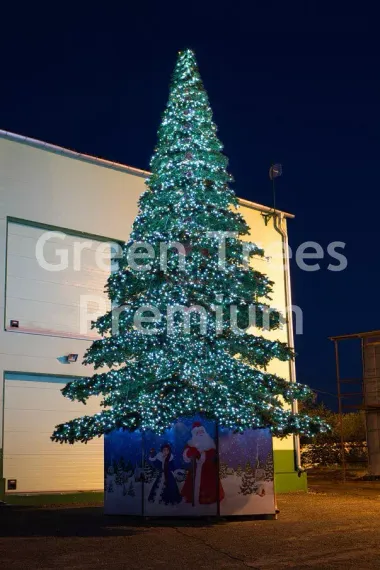 Уличная светодинамическая елка Таежная Премиум зеленая 13 м., ствольная, ПВХ, Green Trees (GT13TAPVCLED)