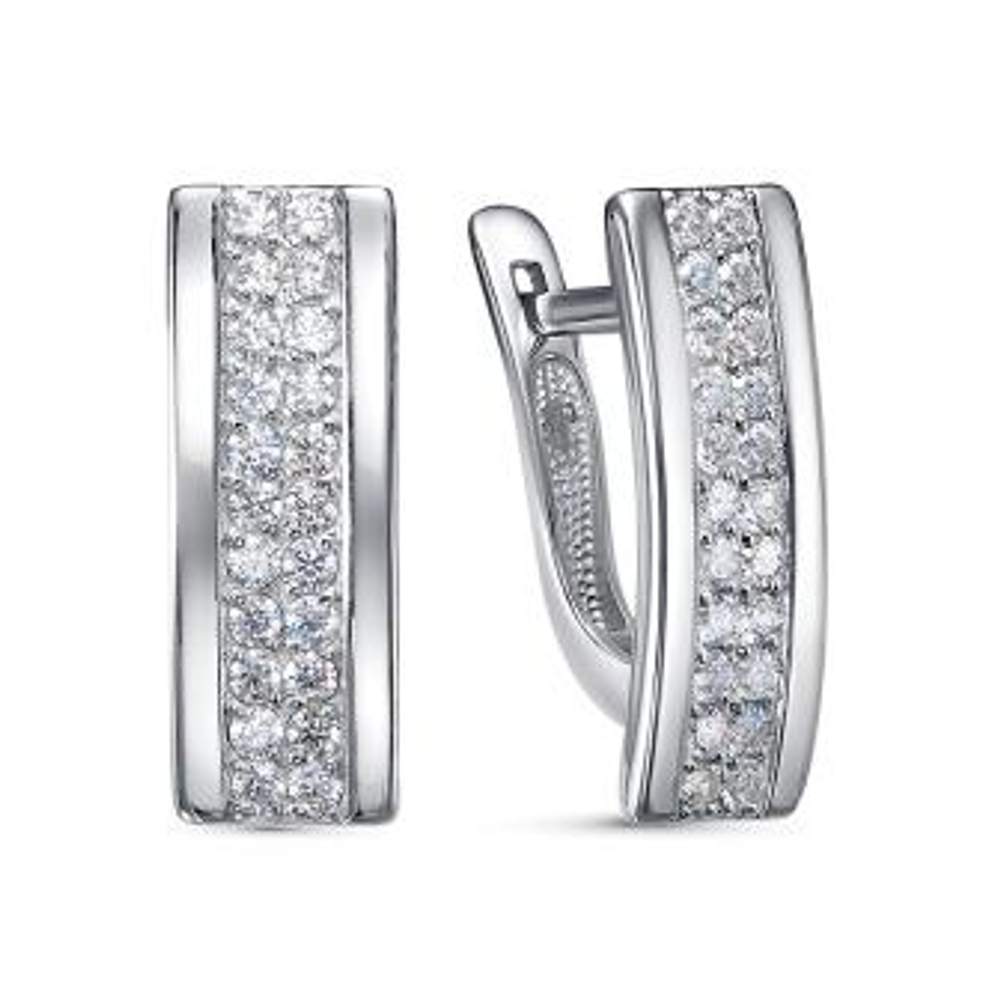 Серьги из серебра с фианитами