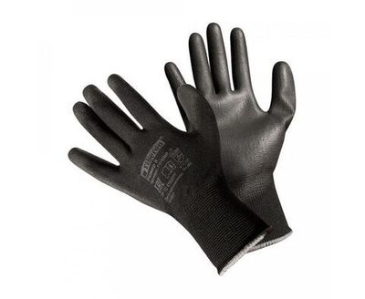 Перчатки для точных работ, полиэстер, полиуретановое покрытие, размер L, черные PSV036P_B Fiberon - 1 пара.