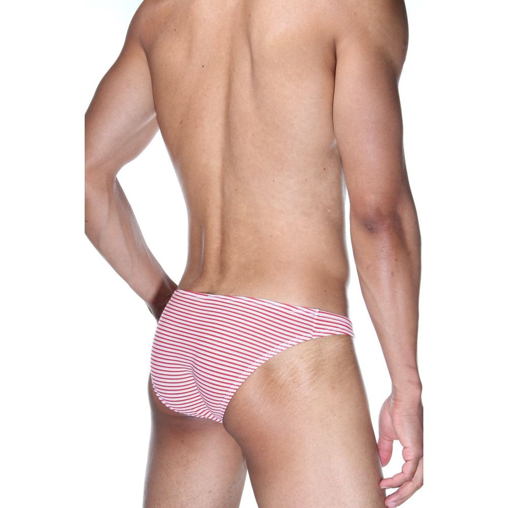 Мужские трусы слипы красные в белую полоску DARKZONE DZN6494