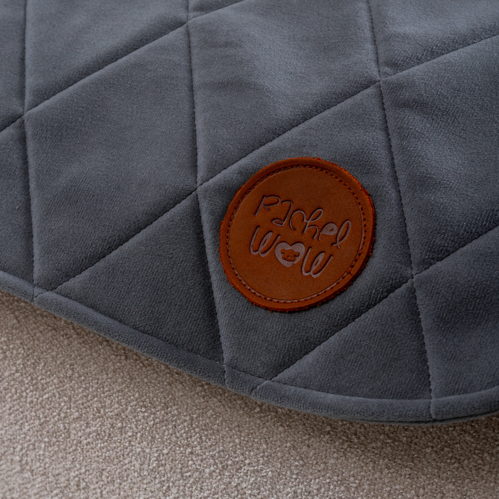 Диванный лежак из микровелюра, серый 90х60 Rachel WOW