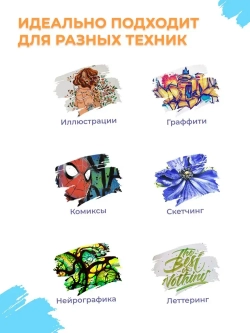 Маркеры для скетчинга 36 цвета в черной сумке