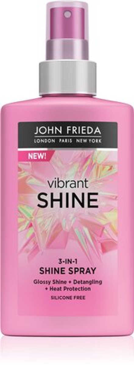 John Frieda Vibrant Shine - многофункциональный спрей для придания блеска и смягчения волос /   150  ml  / GTIN 5037156279238