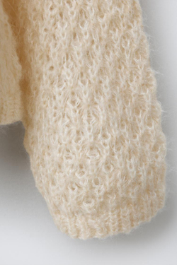 ZARA КАРДИГАН ИЗ ШЕРСТИ И АЛЬПАКИ, ЦВЕТ СЛИВОЧНОГО МАСЛА