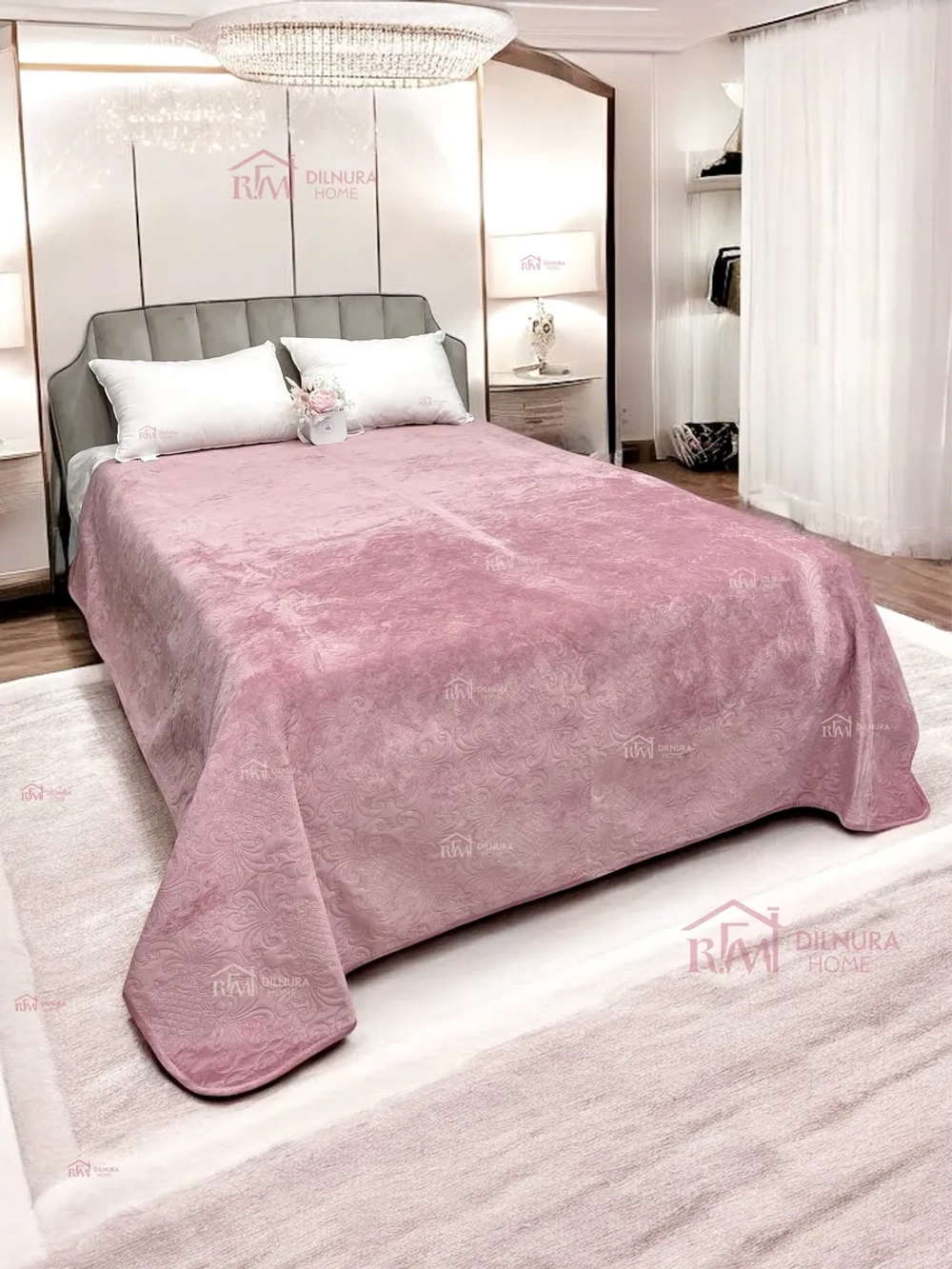 Покрывало 220х240 стеганое для кровати и дивана