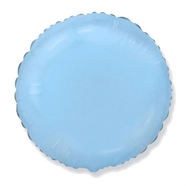 Шар-круг 18"/46 см, фольга, голубой светлый (FM) (БГ-15)