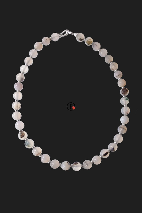 Бусы из природного серого агата шарики 10 мм