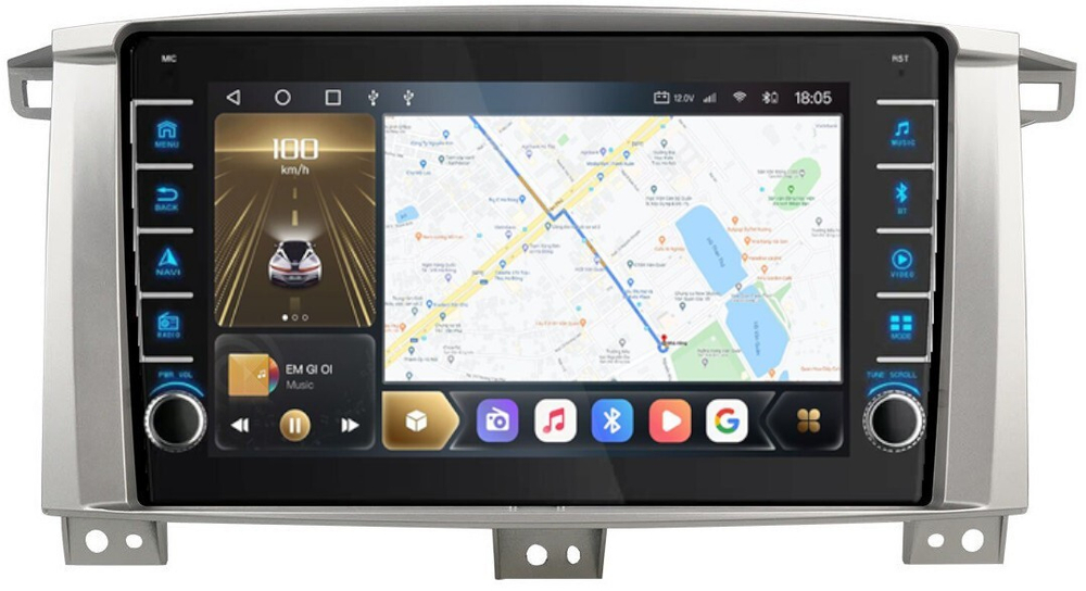 Магнитола для Toyota Land Cruiser 105 1998-2007 - Carmedia OL-9681 (кнопки и крутилки), Android 12, TS10, CarPlay, 4G SIM-слот
