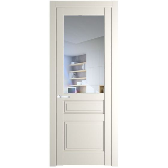 Межкомнатная дверь эмаль Profil Doors 3.5.3PD перламутр белый стекло прозрачное