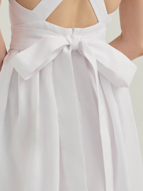 Сарафан DIANA из 100% льна белого цвета