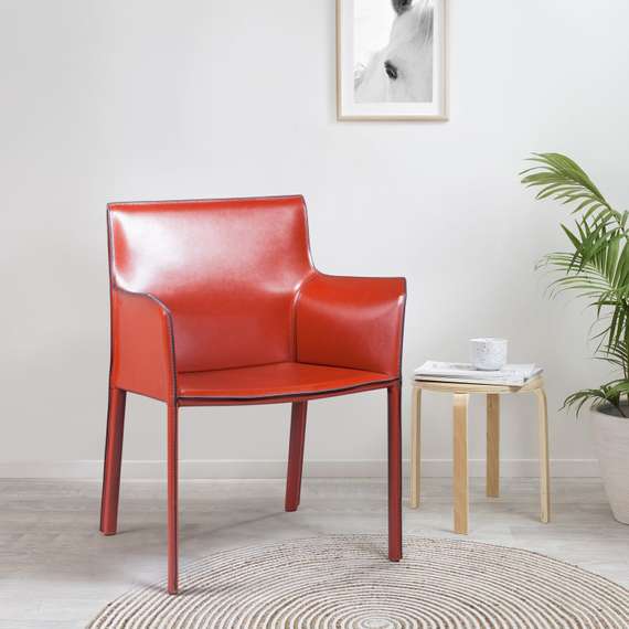 Стул с подлокотниками Barrie красная кожа