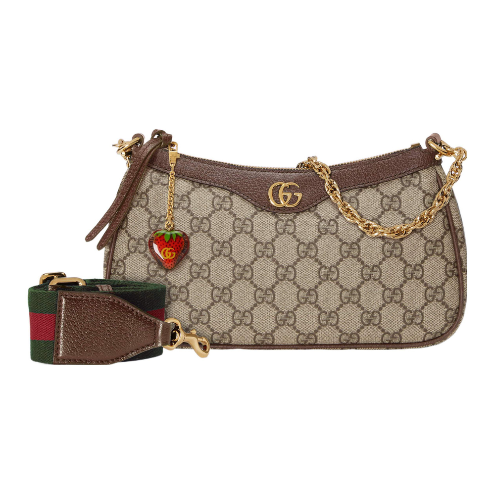 GUCCI Ophidia Monogram Canvas With Leather Trim Shoulder Bag, Handbag, Crossbody Bag, Shoulder Bag Women"s