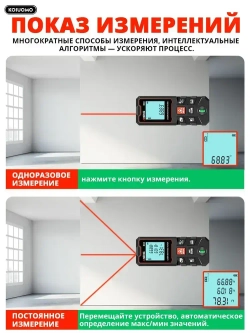 Aneng Лазерная рулетка дальномер 60м, водонепроницаемый,ADM, 1.5 мм