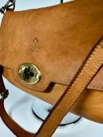 Женская наплечная сумка из натуральной винтажной кожи цвета whisky