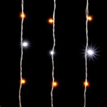 Светодиодный занавес 2*2 м., 400 желтых LED ламп, мерцание, прозрачный провод ПВХ, LTC (PCL402BLW-10-2Y)