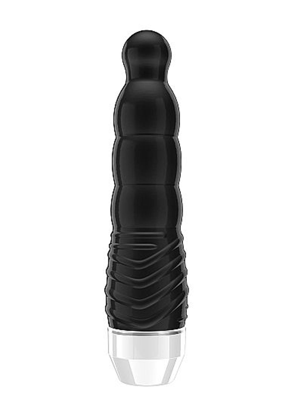 Чёрный сужающийся кверху вибратор Lirah - 15 см. (Цвет: черный)