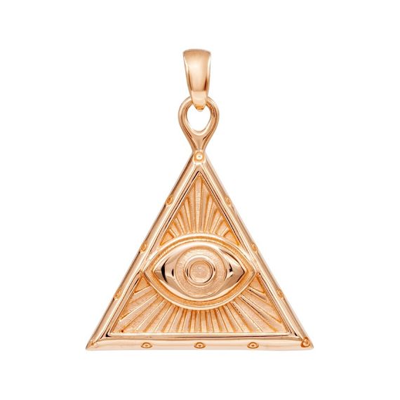 Подвеска Всевидящее Око Бога - кулон из золота 585, вид спереди