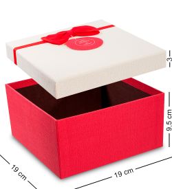 WF-32-B Набор коробок из 3шт «Прямоугольник» цв.красн./бел.