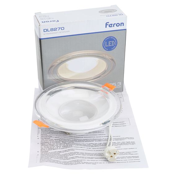 Светильник встраиваемый Feron DL8270 потолочный MR16 G5.3 прозрачный, белый 51151