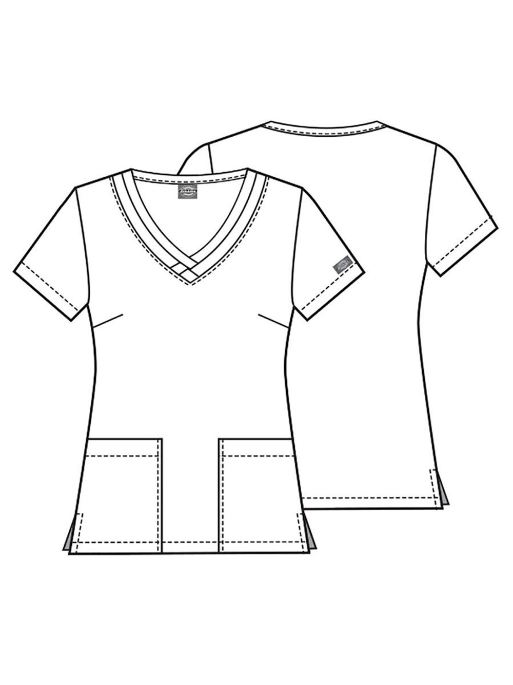 Топ медицинский женский Dickies DK708, кошки-единорожки, XS