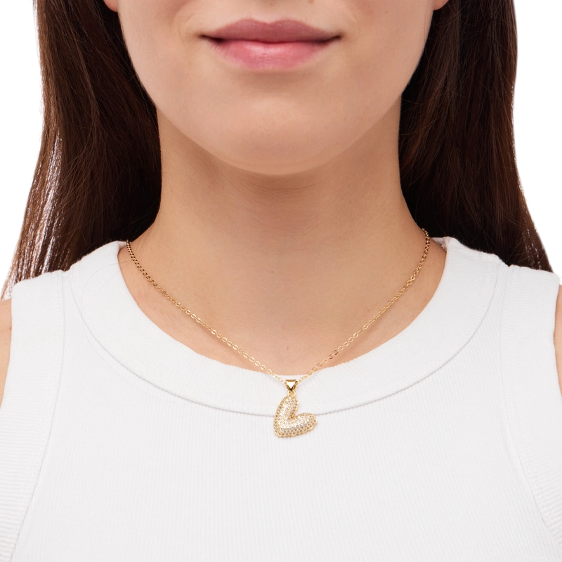Колье Кристальный Шик с Сердцем – Золото