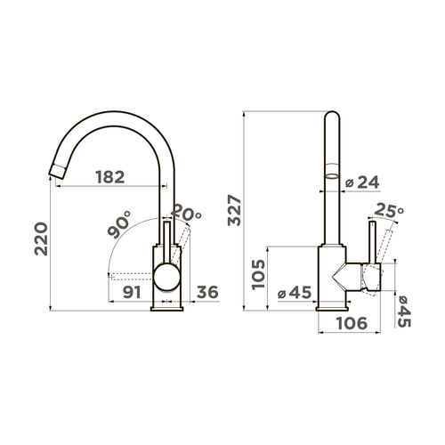 смеситель для кухни Omoikiri Shinagawa-PL латунь/платина