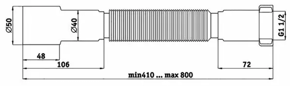 Гибкая труба 1 1/2"*40/50 мм  АНИ Пласт К106