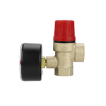 Клапан предохранительный с манометром Varmega - 1/2", сброс 1/2" (ВР/ВР, Рн 1.5 бар, для систем отопления)