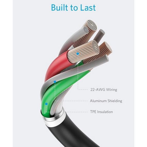 Кабель Anker PowerLine II USB - Lightning 1.8 м (А8433H12) черный