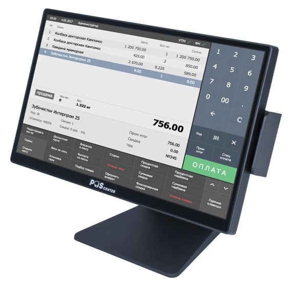 Сенсорный моноблок POScenter Platinum (15.6&quot;, P-CAP, i3-1215U, RAM 8G, SSD M.2 128G) без ОС