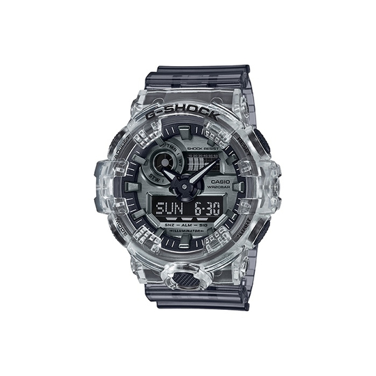 CASIO See Thru Ice Tough 1.0 Quartz Movement Resin Strap Watch Men"s Watches Gray Dial