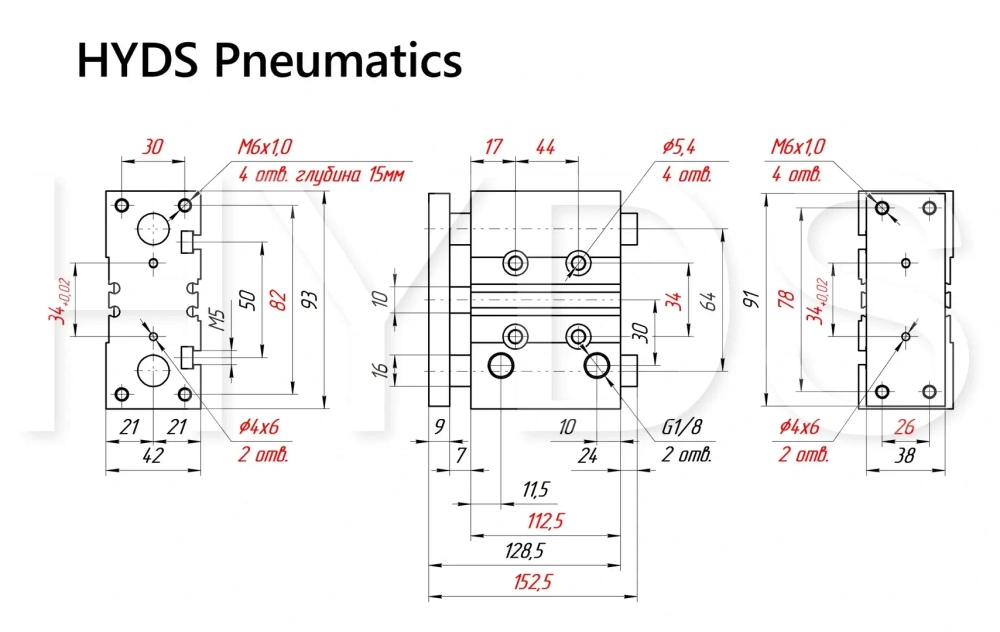 MGPM25TF-75Z Пневмоцилиндр