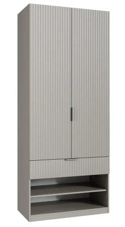 Шкаф 2-х дверный Валенсия, серо-коричневый