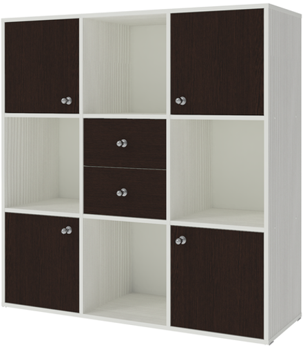 Стеллаж КарИВи Джери Белое Дерево Венге