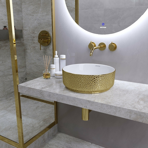 Раковина-чаша Grossman Color 35 GR-5010GWL Золото Белая