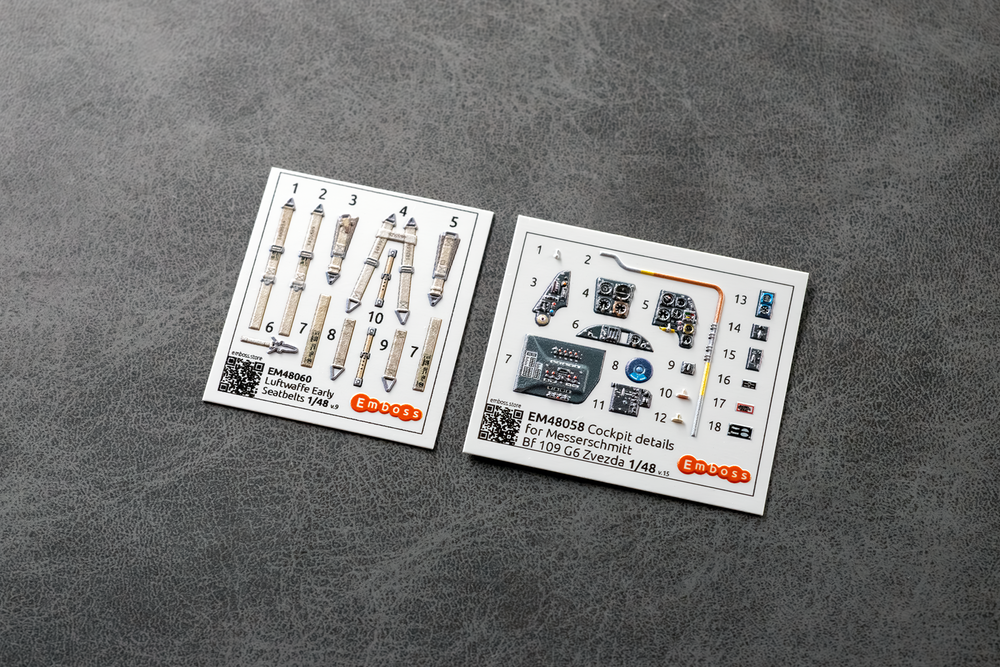 Messerschmitt Bf 109 G-6 Cockpit details for Zvezda 1/48 (3D decal)