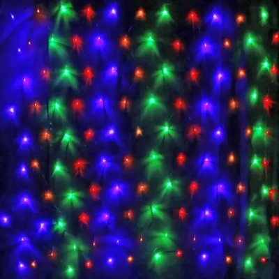 Гирлянда для улицы СЕТКА ш2,0* в1,5 м 192 ламп LED, прозр.пров,8 реж.,IP-54, Мультицвет (возможность соединения)